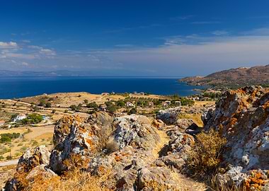 Coastal Landscape with Rocks and Sea, Greek Island