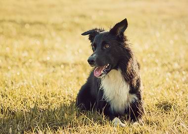 Border Collie in Golden Field