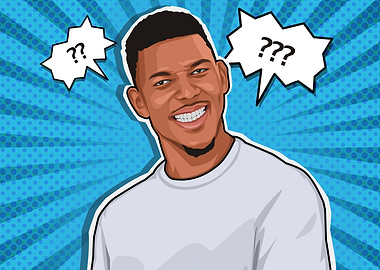 Confused Nick Young Meme Pop Art - Funny Question Mark Comic Style Vector Illustration