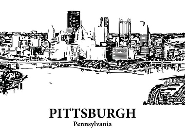 Pittsburgh Pennsylvania Skyline Drawing