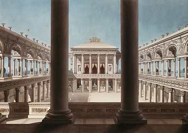 Architectural rendering of a classical building