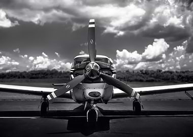 Monochrome Airplane Front View