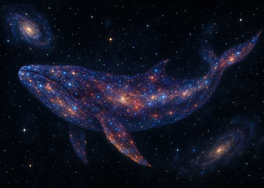 Cosmic Whale in Starry Space