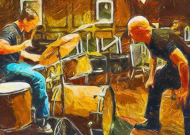 Drummers in Action: Whiplash Expressive Musical Art