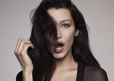 Bella Hadid Portrait with Open Mouth