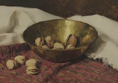 Still Life with Pistachios and Bowl