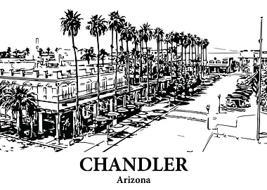 Chandler Arizona Streetscape Drawing