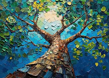 Impasto Tree Painting