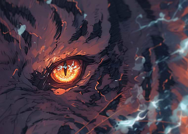 Fiery Tiger Eye Digital Art