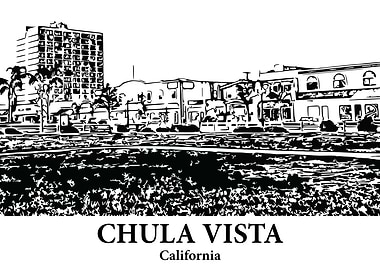 Chula Vista California Streetscape Drawing