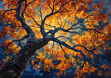 Autumn Tree Canopy Painting
