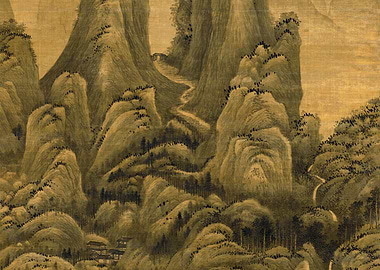 Chinese Mountains Landscape Painting Wang Hui