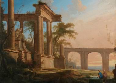 Classical Ruins and Figures Painting