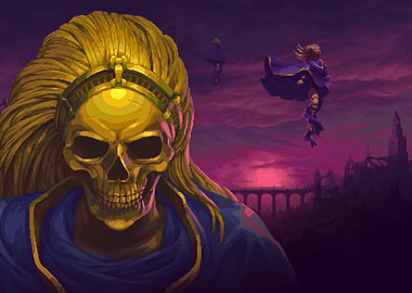 Golden Skull and Flying Figures