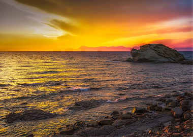 Golden Sunset Over Cilento Coast Italy - Fine Art Photography