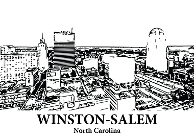 Winston-Salem North Carolina Skyline Drawing