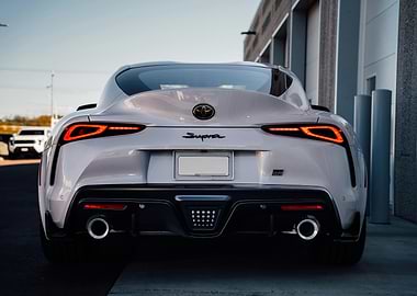 White Toyota Supra Rear View