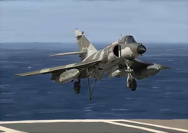 Mirage III landing on aircraft carrier