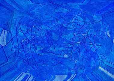 Abstract Blue Swirls and Lines 12A