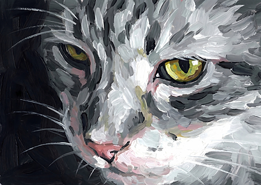 Cat Portrait Painting