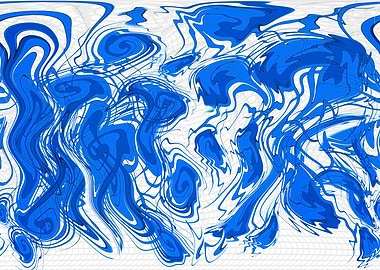 Abstract Blue and White Swirls 45S