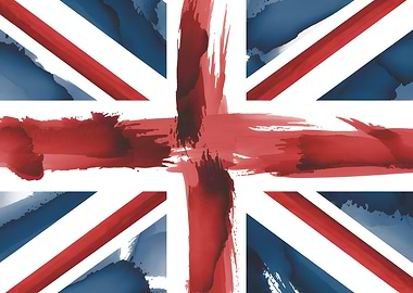 Union Jack United Kingdom Watercolor Flag