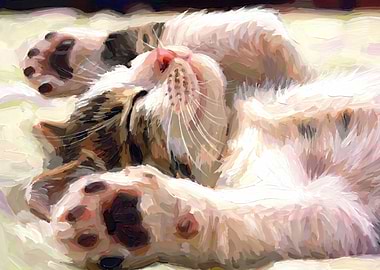 Sleeping Cat Painting