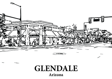 Glendale Arizona Streetscape Drawing