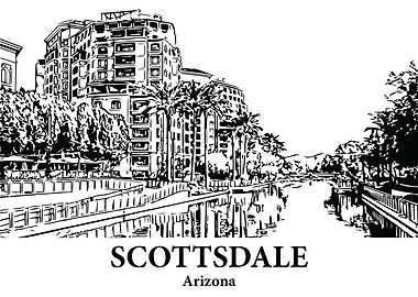 Scottsdale Arizona Cityscape Drawing