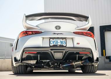 White Toyota Supra Rear View