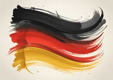 German Flag Brush Stroke Illustration