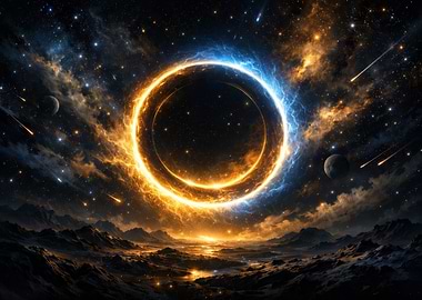 Cosmic Ring with Meteor Shower