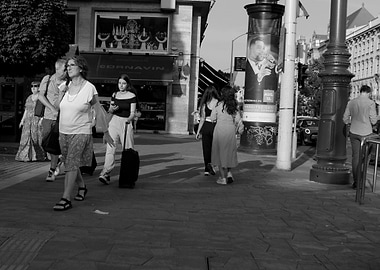 Black and White Street Scene