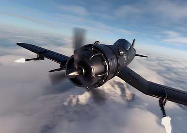 Corsair Fighter Plane in Flight