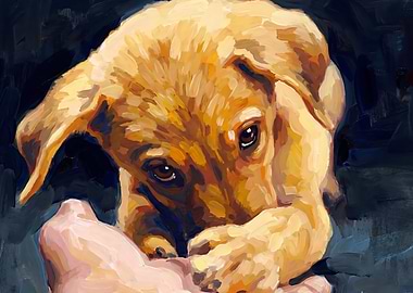 Puppy Love: Golden Dog Portrait