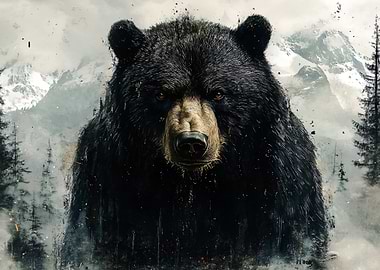 Majestic Black Bear Portrait