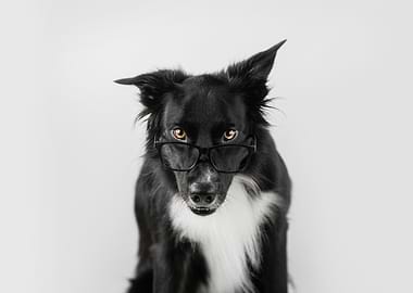 Dog with Glasses Portrait