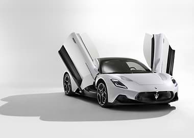 White Maserati MC20 with Open Doors