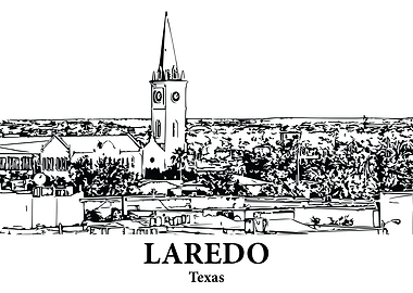 Laredo Texas Skyline Drawing