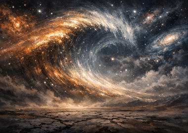 Cosmic Wave Over Cracked Earth