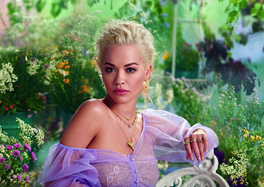 Rita Ora in Floral Garden Setting