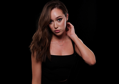 Alycia Debnam-Carey portrait on black background