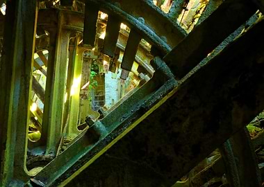 Rusty Metal Structure with Light