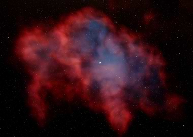 Red and Blue Nebula in Space