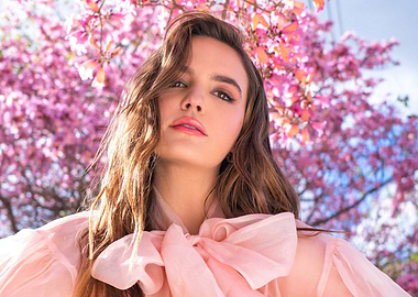 nidhhi agerwal in Pink with Cherry Blossoms
