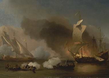 Naval Battle Painting