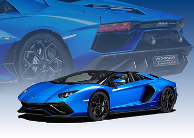 Blue Lamborghini Aventador Roadster