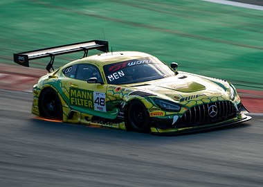 Racing Sparks - Yellow Mercedes AMG GT3 Race Car