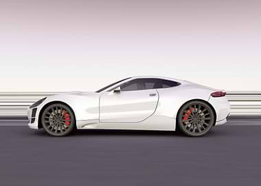 Sleek White Sports Car Profile
