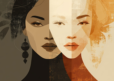 Dual Portrait: Contrasting Tones and Textures